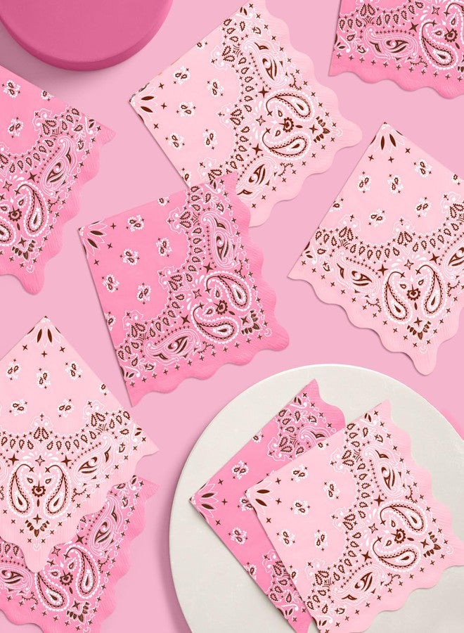 xo, Fetti Cowgirl Napkins – 24 Paper Napkins | Pink Bandana, Western Party, Bachelorette, Birthday, Glam Decor, Yeehaw, Country Chic - Image 4